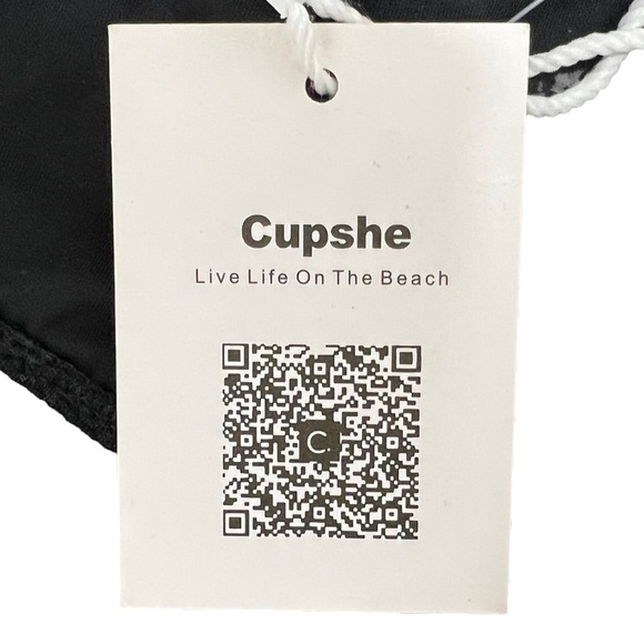 NWT CUPSHE Women's Bikini Top Size XXL Black Ruffle Swimsuit Top - Picture 9 of 13